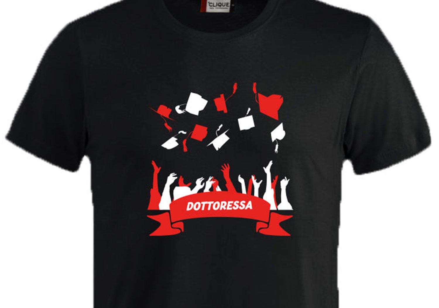 T-Shirt - Festa T-Shirt Nera - Stampa Rossa