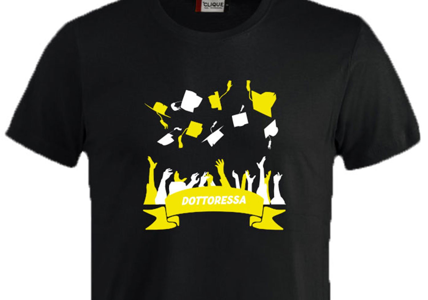 T-Shirt - Festa T-Shirt Nera - Stampa Gialla Fluo