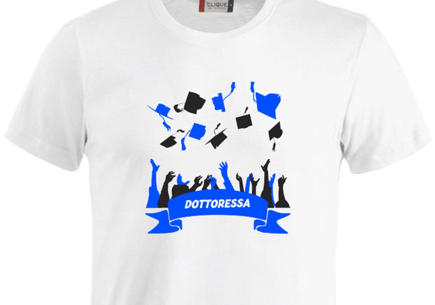 T-Shirt - Festa T-Shirt Bianca - Stampa Blu
