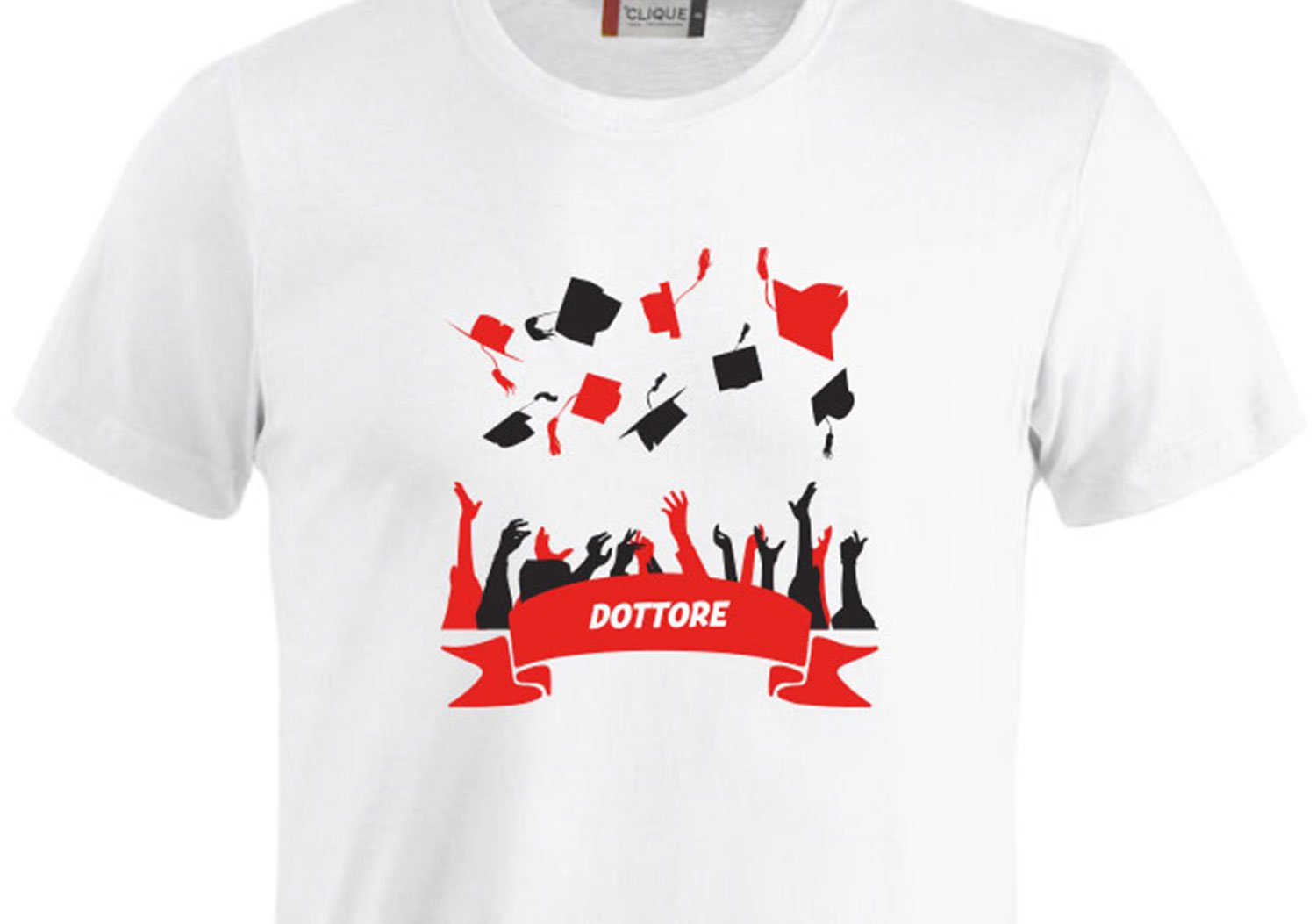 T-Shirt - Festa T-Shirt Bianca - Stampa Rossa
