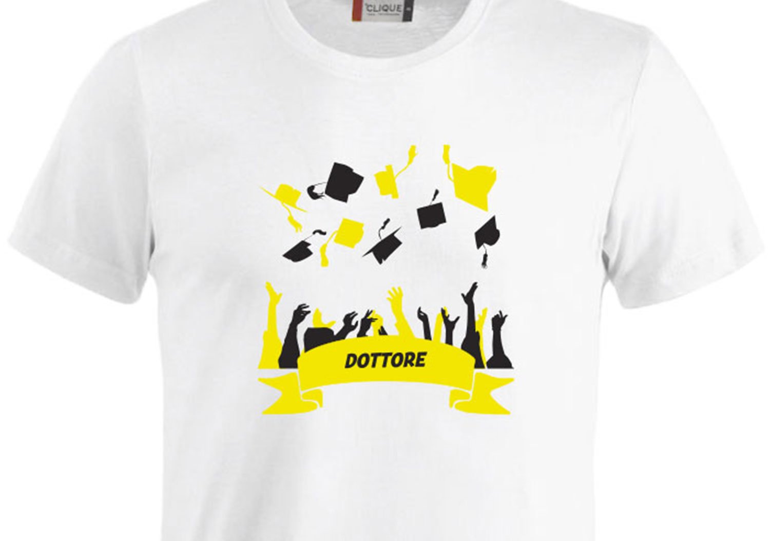 T-Shirt - Festa T-Shirt Bianca - Stampa Gialla Fluo 