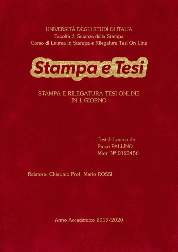 Velluto Bordeaux Oro LAYOUT 1 - Logo Centrato - Souvenir 