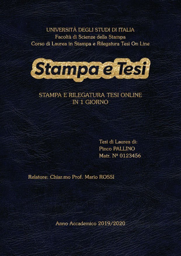 Similpelle Venata Blu Oro LAYOUT 1 - Logo Centrato - Souvenir 