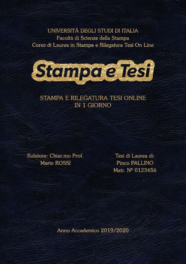 Similpelle Venata Blu Oro LAYOUT 3 - Logo Centrato - Souvenir 