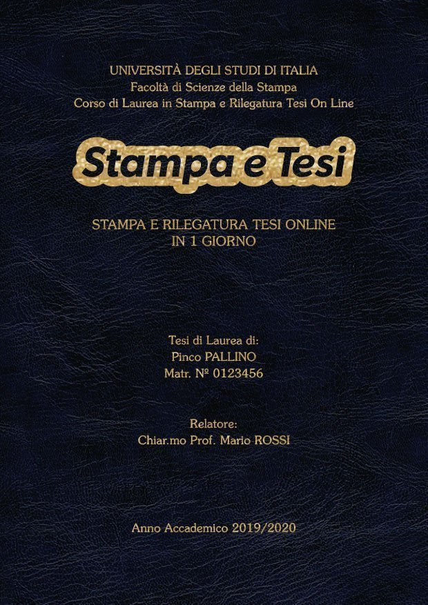 Similpelle Venata Blu Oro LAYOUT 4 - Logo Centrato - Souvenir 