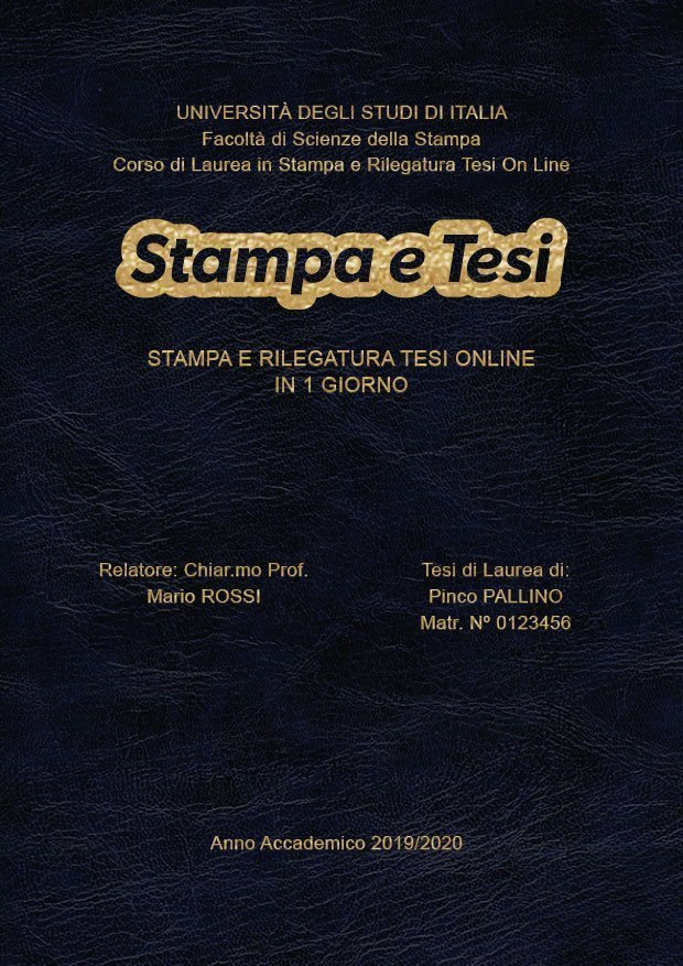 Similpelle Venata Blu Oro LAYOUT 3 - Logo Centrato - Arial