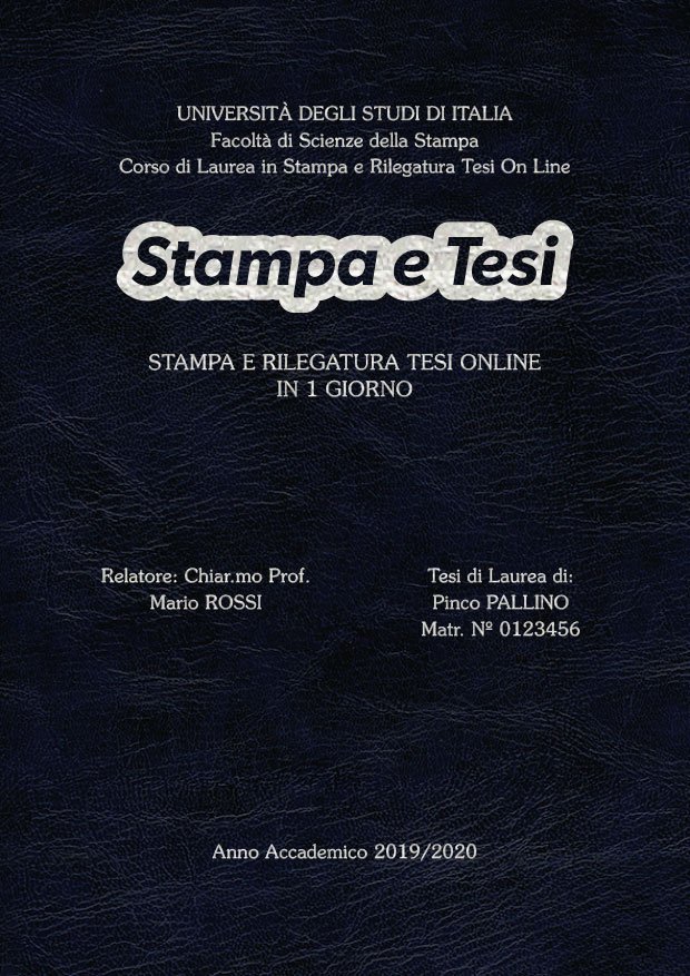 Similpelle Venata Blu Argento LAYOUT 3 - Logo Centrato - Souvenir 