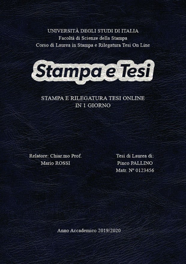 Similpelle Venata Blu Argento LAYOUT 3 - Logo Centrato - Times New Roman
