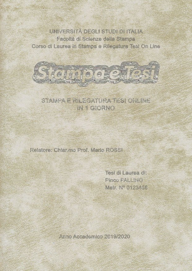 Similpelle Venata Bianco Argento LAYOUT 2 - Logo Centrato - Arial