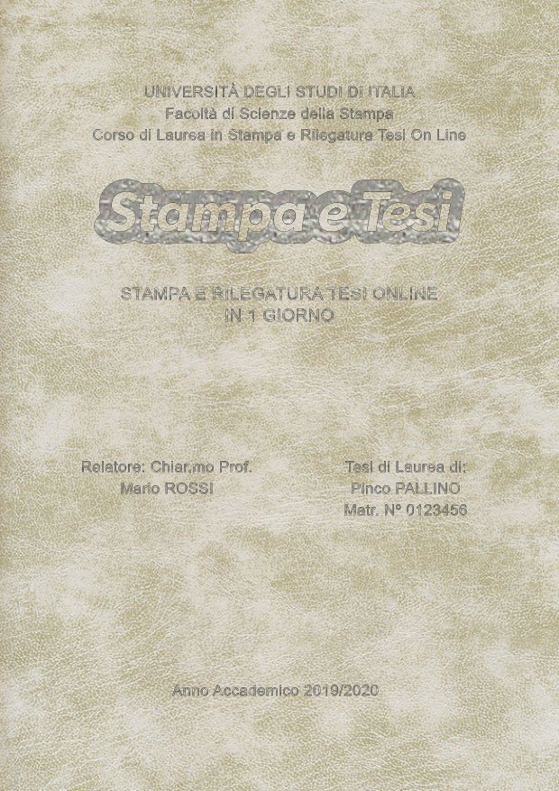 Similpelle Venata Bianco Argento LAYOUT 3 - Logo Centrato - Arial