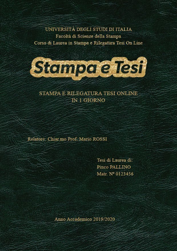Similpelle Venata Verde Oro LAYOUT 2 - Logo Centrato - Times New Roman