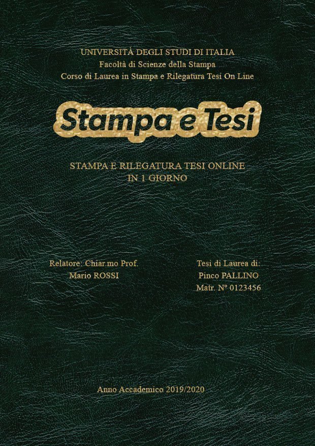 Similpelle Venata Verde Oro LAYOUT 3 - Logo Centrato - Times New Roman
