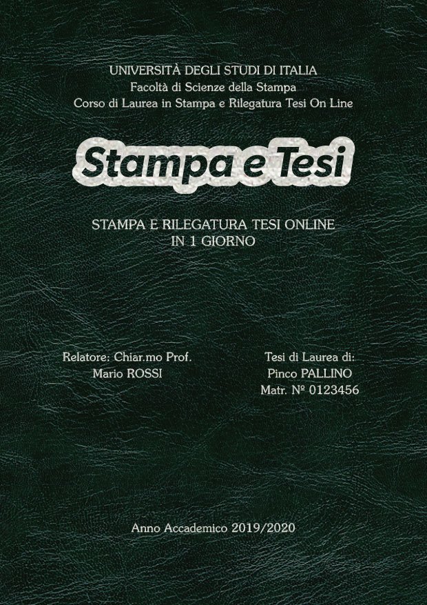 Similpelle Venata Verde Argento LAYOUT 3 - Logo Centrato - Souvenir 