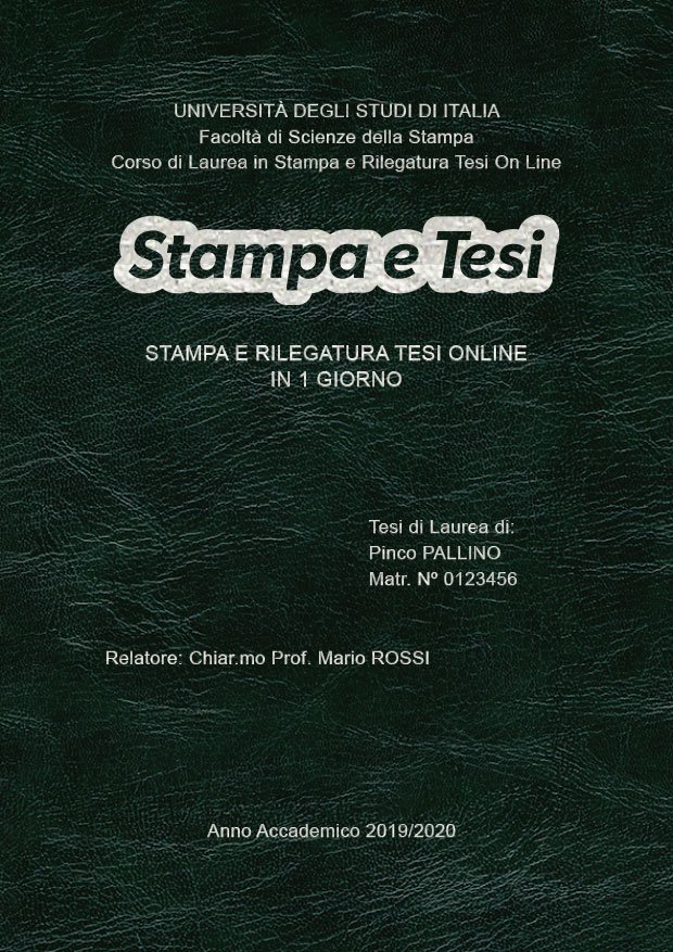 Similpelle Venata Verde Argento LAYOUT 1 - Logo Centrato - Arial