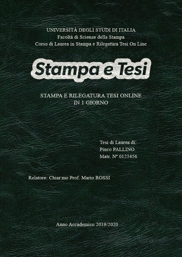 Similpelle Venata Verde Argento LAYOUT 1 - Logo Centrato - Times New Roman