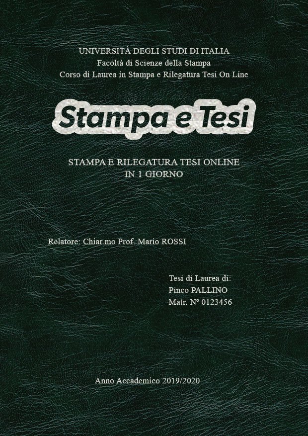 Similpelle Venata Verde Argento LAYOUT 2 - Logo Centrato - Times New Roman