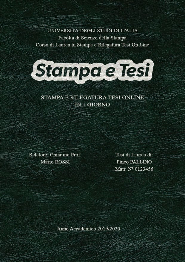 Similpelle Venata Verde Argento LAYOUT 3 - Logo Centrato - Times New Roman