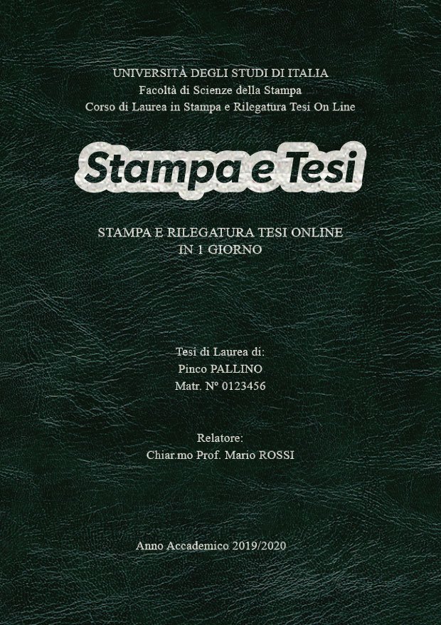 Similpelle Venata Verde Argento LAYOUT 4 - Logo Centrato - Times New Roman