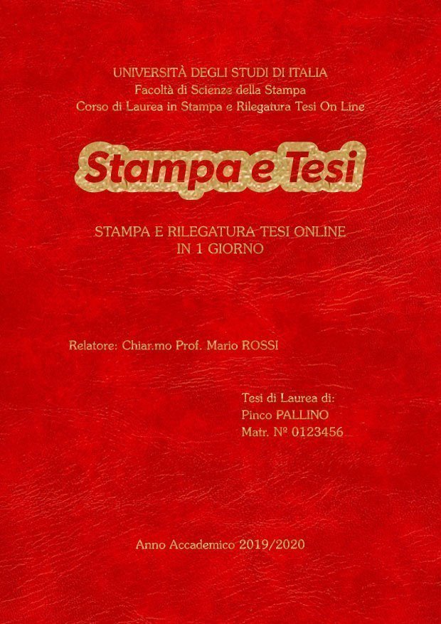 Similpelle Venata Rosso Oro LAYOUT 2 - Logo Centrato - Souvenir