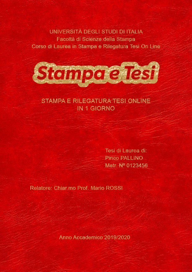 Similpelle Venata Rosso Oro LAYOUT 1 - Logo Centrato - Arial