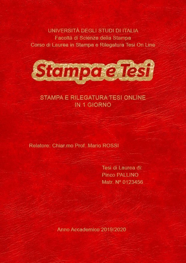 Similpelle Venata Rosso Oro LAYOUT 2 - Logo Centrato - Arial