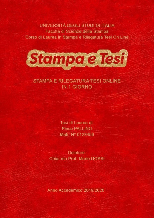 Similpelle Venata Rosso Oro LAYOUT 4 - Logo Centrato - Arial