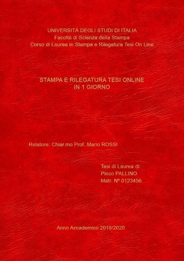 Similpelle Venata Rosso Oro LAYOUT 2 - Senza Logo - Arial