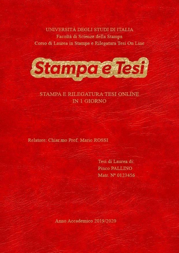 Similpelle Venata Rosso Oro LAYOUT 2 - Logo Centrato - Times New Roman