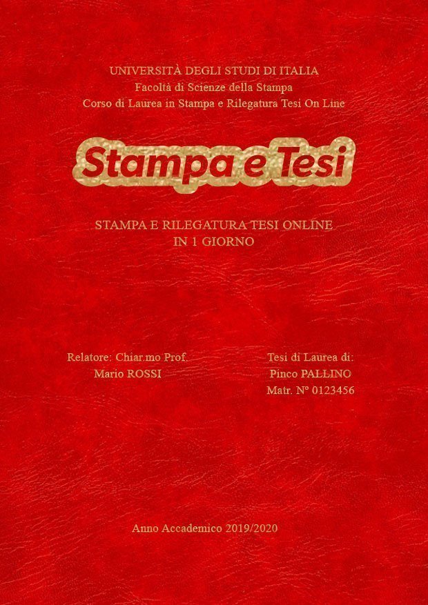 Similpelle Venata Rosso Oro LAYOUT 3 - Logo Centrato - Times New Roman