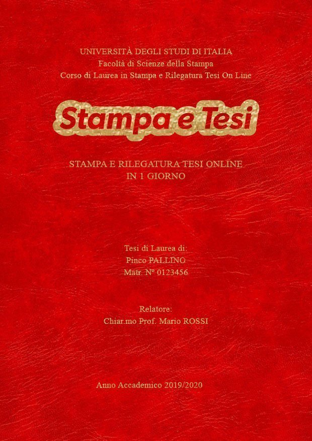 Similpelle Venata Rosso Oro LAYOUT 4 - Logo Centrato - Times New Roman