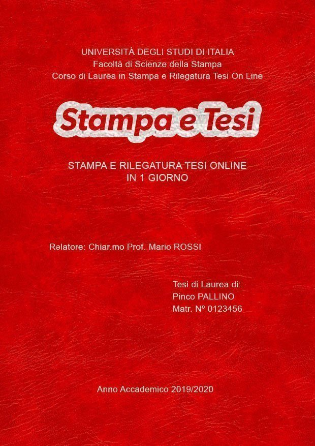 Similpelle Venata Rosso Argento LAYOUT 2 - Logo Centrato - Arial