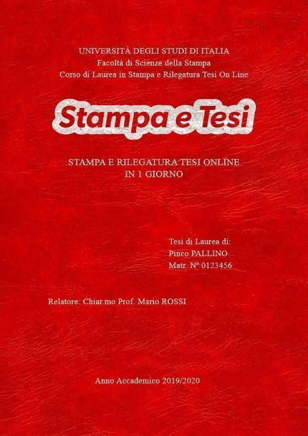 Similpelle Venata Rosso Argento LAYOUT 1 - Logo Centrato - Times New Roman