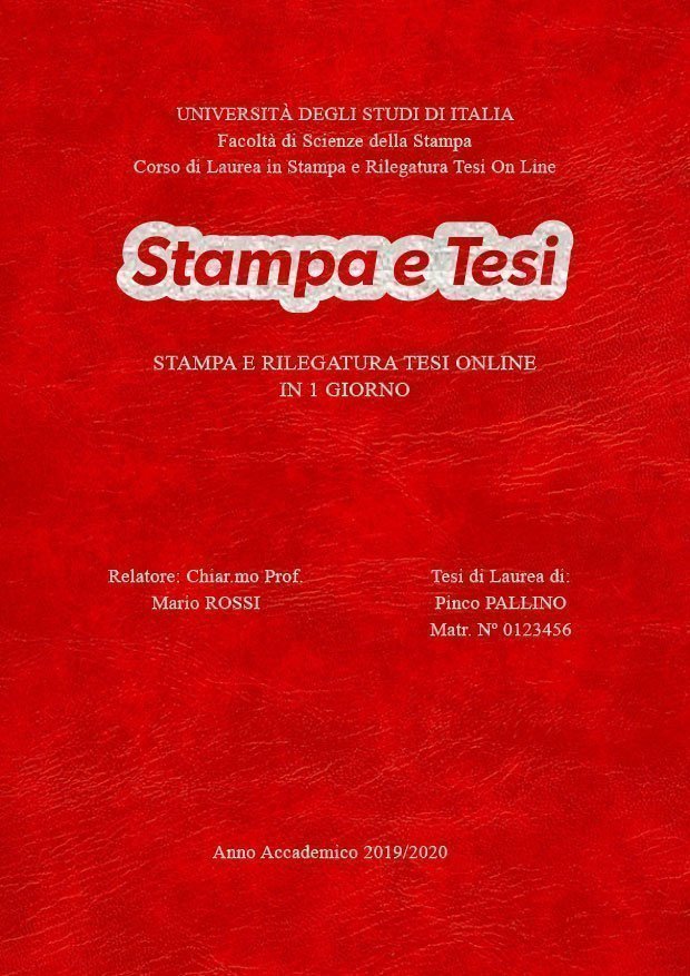 Similpelle Venata Rosso Argento LAYOUT 3 - Logo Centrato - Times New Roman