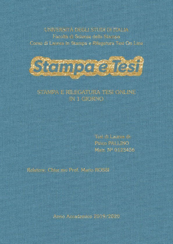 Tela Celeste Oro LAYOUT 1 - Logo Centrato - Souvenir 