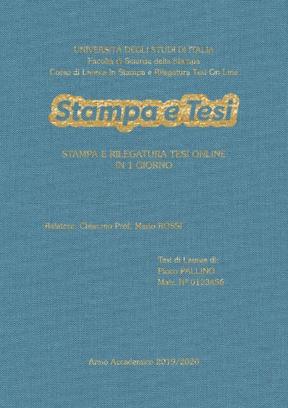 Tela Celeste Oro LAYOUT 2 - Logo Centrato - Souvenir