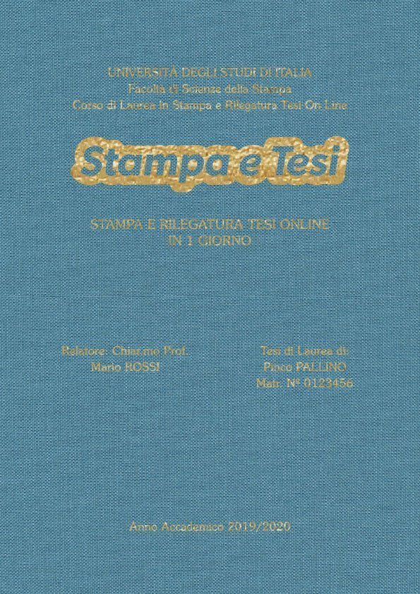 Tela Celeste Oro LAYOUT 3 - Logo Centrato - Souvenir 