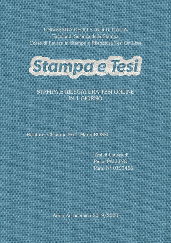 Tela Celeste Argento LAYOUT 2 - Logo Centrato - Souvenir