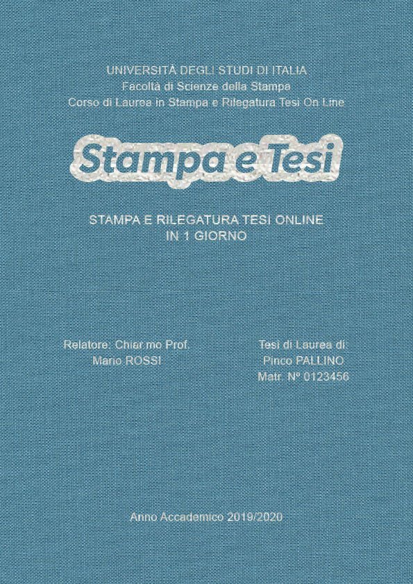 Tela Celeste Argento LAYOUT 3 - Logo Centrato - Arial