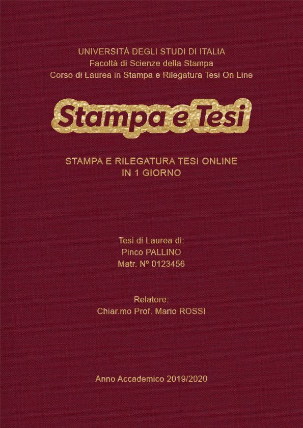 Tela Bordeaux Oro LAYOUT 4 - Logo Centrato - Arial