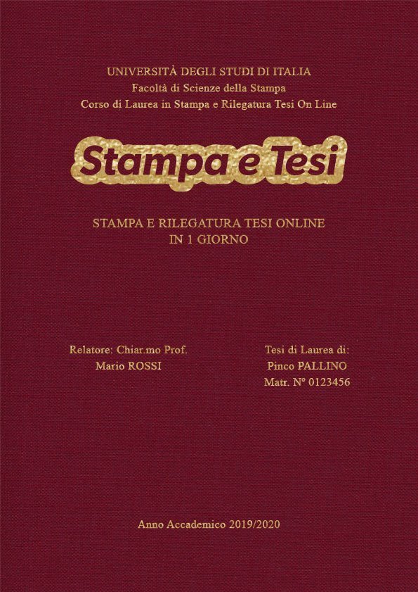 Tela Bordeaux Oro LAYOUT 3 - Logo Centrato - Times New Roman