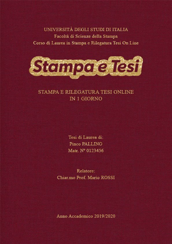 Tela Bordeaux Oro LAYOUT 4 - Logo Centrato - Times New Roman