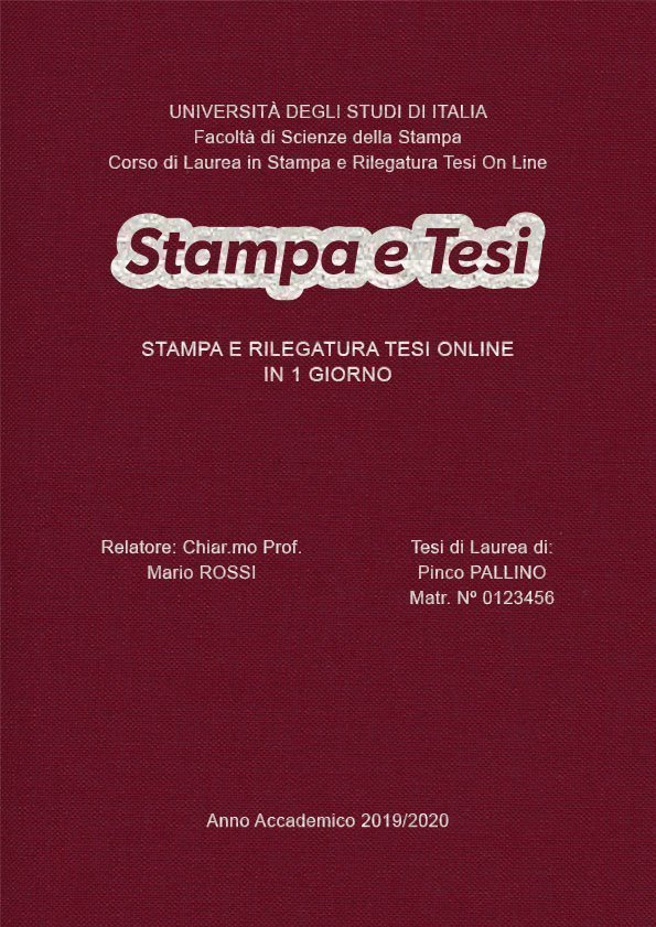 Tela Bordeaux Argento LAYOUT 3 - Logo Centrato - Arial