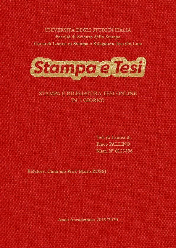 Tela Rosso Oro LAYOUT 1 - Logo Centrato - Times New Roman