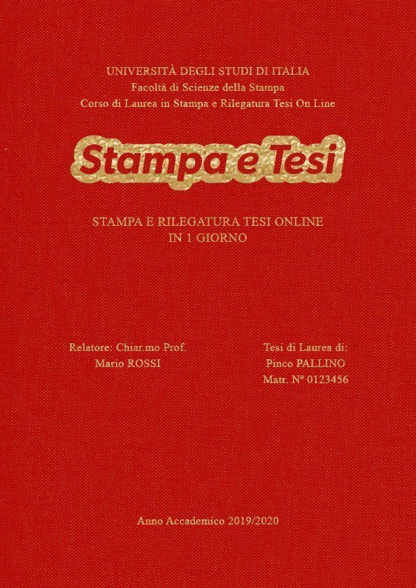Tela Rosso Oro LAYOUT 3 - Logo Centrato - Times New Roman