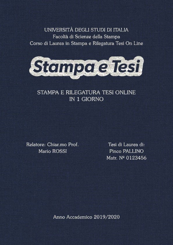 Tela Blu Argento LAYOUT 3 - Logo Centrato - Souvenir 