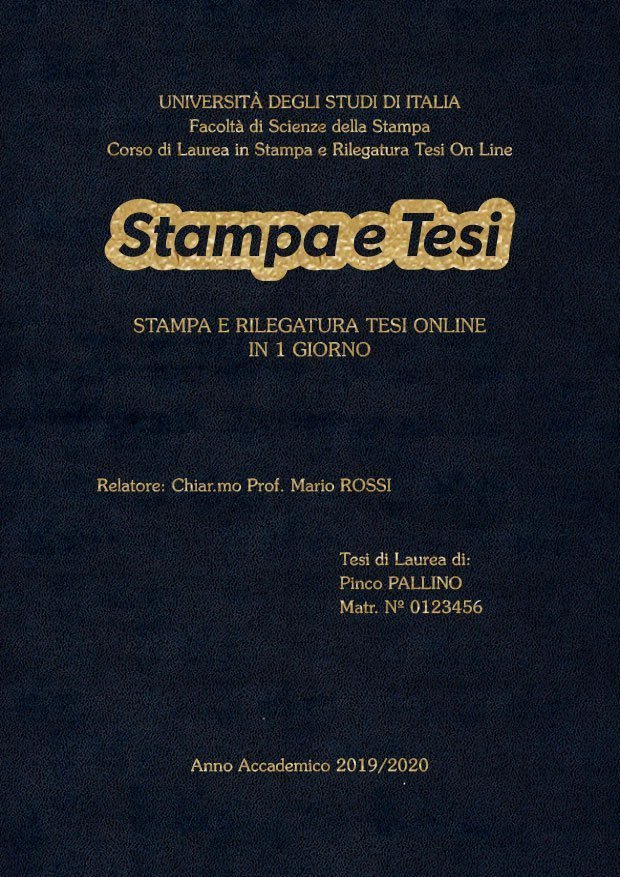 Similpelle Blu Oro LAYOUT 2 - Logo Centrato - Souvenir