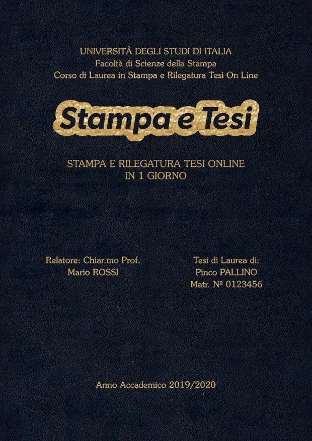 Similpelle Blu Oro LAYOUT 3 - Logo Centrato - Souvenir 