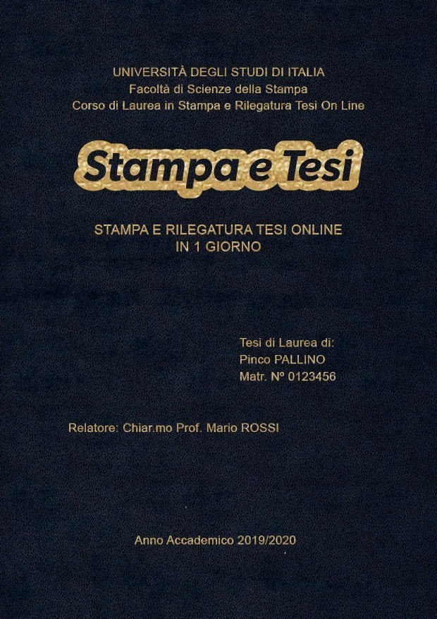 Similpelle Blu Oro LAYOUT 1 - Logo Centrato - Arial