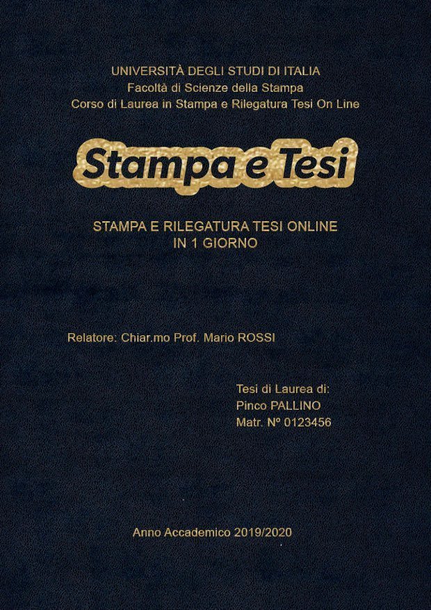 Similpelle Blu Oro LAYOUT 2 - Logo Centrato - Arial