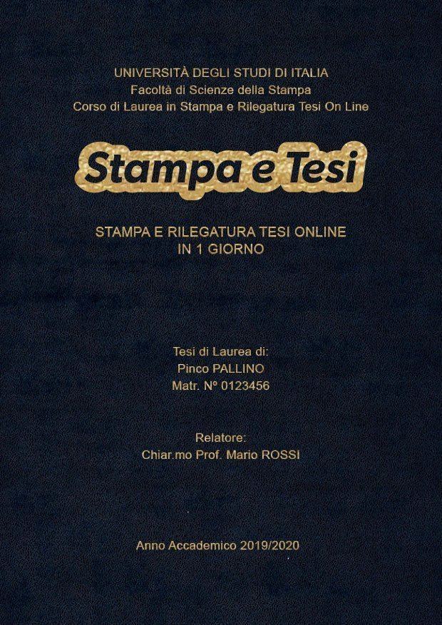 Similpelle Blu Oro LAYOUT 4 - Logo Centrato - Arial